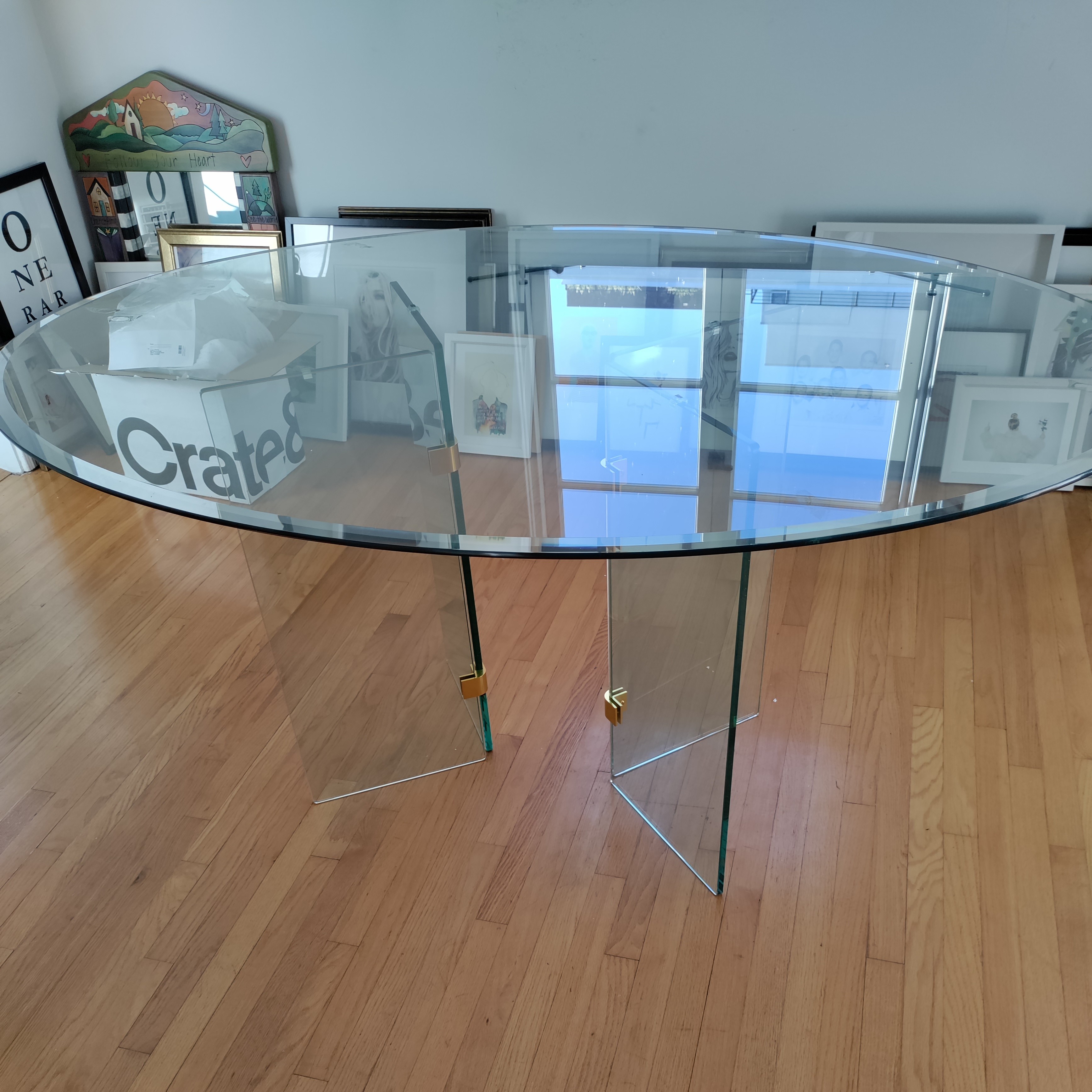 Oval Glass dining table