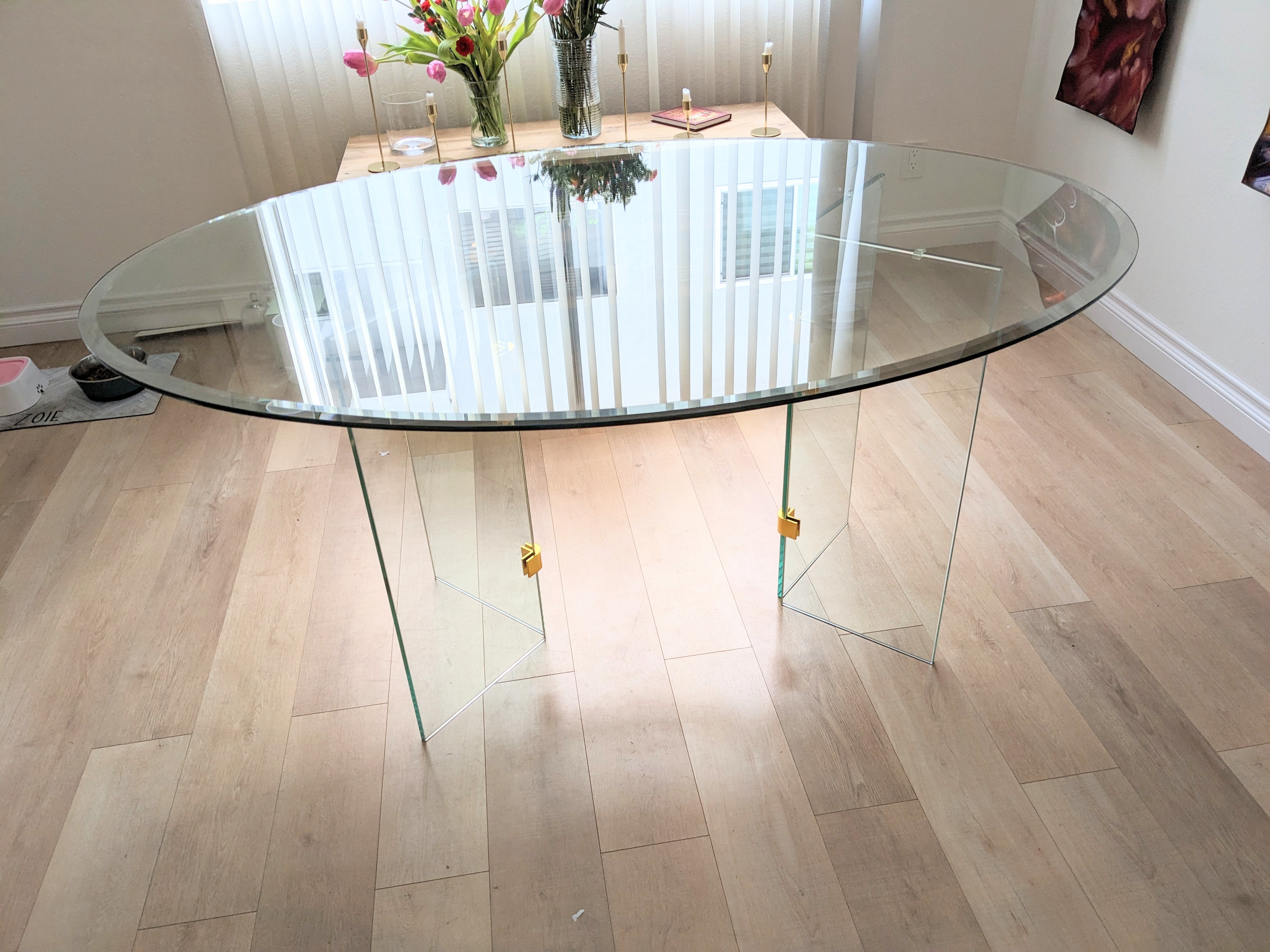 Oval Glass dining table